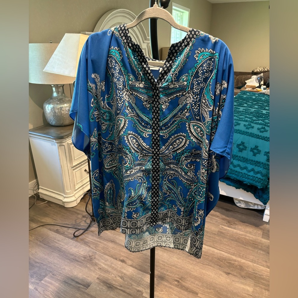 Blue Paisley Women's Top
